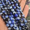 8 MM Küre Mavi Parçalı Siyah Akik