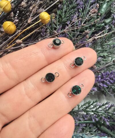 6 Mm Celik Tek Tas Silver Charm Cift Kulp 501