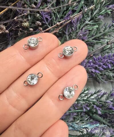 6 Mm Celik Tek Tas Silver Charm Cift Kulp 504