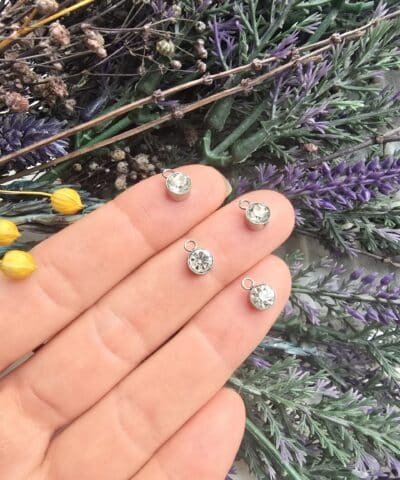 6 Mm Celik Tek Tas Silver Charm Tek Kulp 503