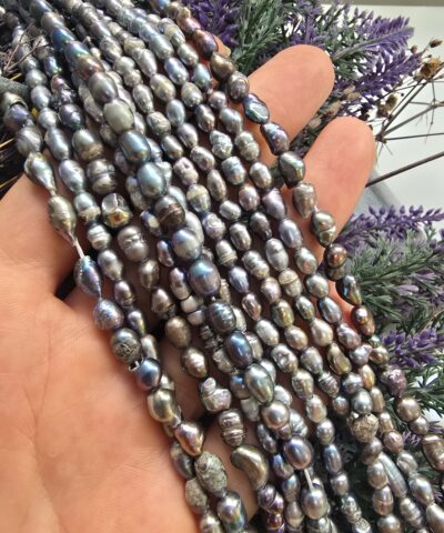 7x5 Mm Arpa Dogal Siyah İnci 2