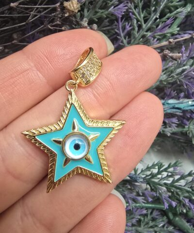 Nazar Gozlu Yildiz Charm Kolye Ucu