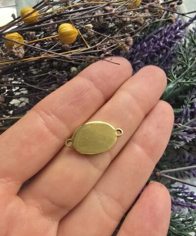 Oval İsim Yazilabilir Lazer Yazi Yazilan Celik Bileklik Plaka Gold