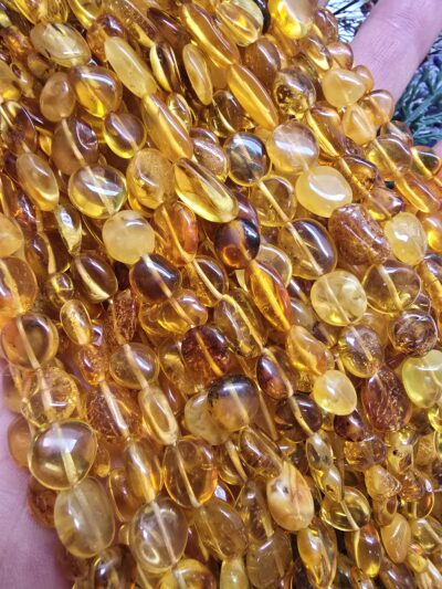 Bal Sarı Amorf Kehribar Uzun Dizi 45 CM - Görsel 4