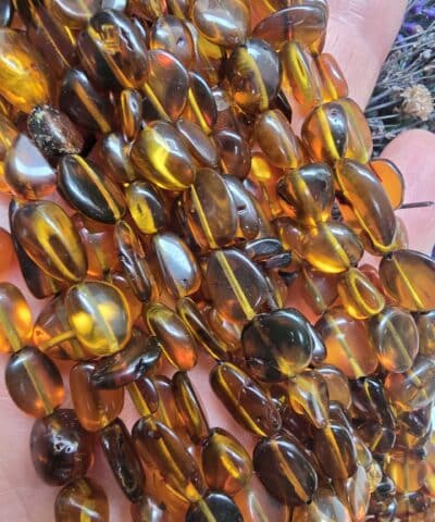 Açık Kahve Amorf Kehribar Uzun Dizi 45 CM