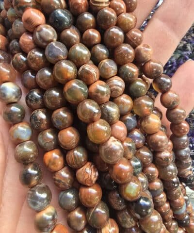 8 MM Fasetli Ateş Akik Doğal Taş Dizi