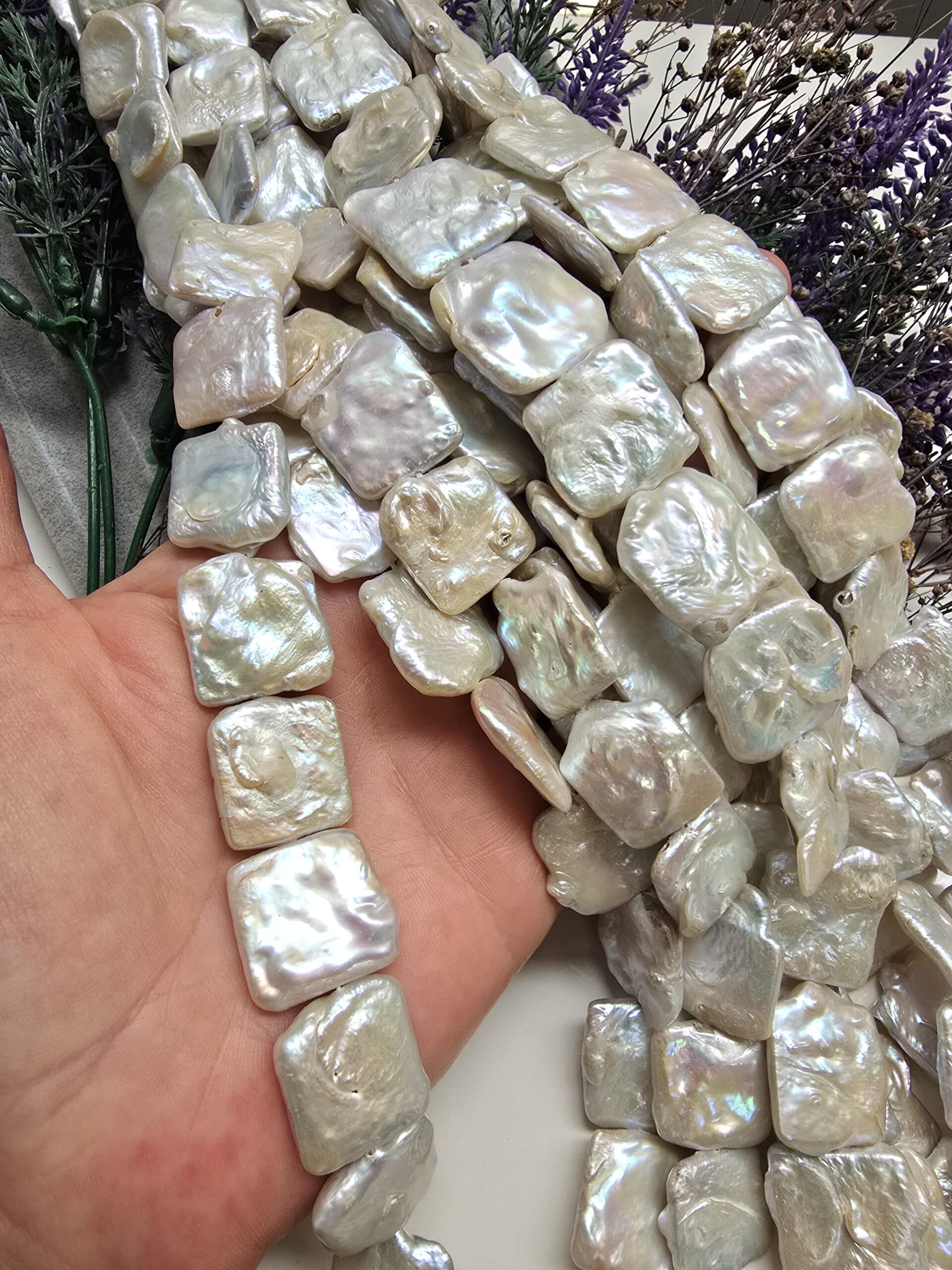 18X18 MM Kare Barok Doğal İnci - Görsel 2