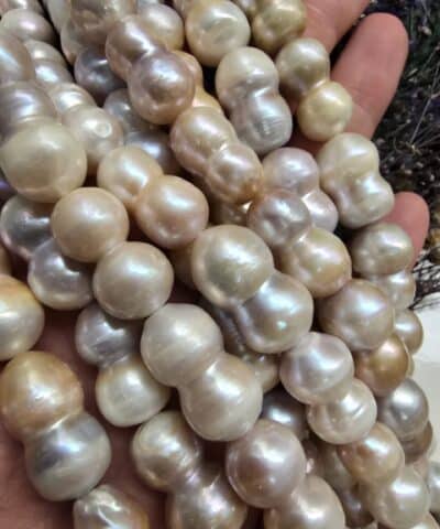 13 MM İkiz Sedef Barok Tatlı Su İncisi