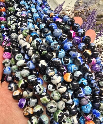 10 MM Küre Gökkuşağı Ateş Akik Çeşitleri