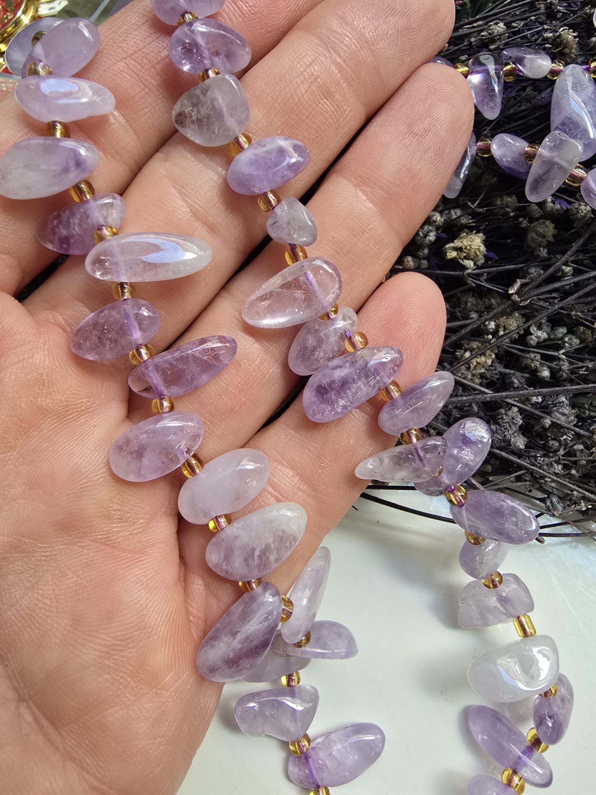 10-14 MM Amorf Damla Ametist Taşı