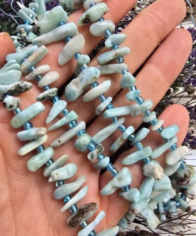 10-14 MM Amorf Damla Larimar Taşı