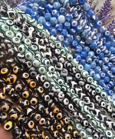 8 MM Renkli Doğal Tibet Akik Taşları