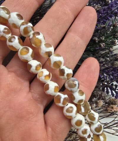 8 MM Renkli Faset Kesim Doğal Tibet Akik Taşları - 503