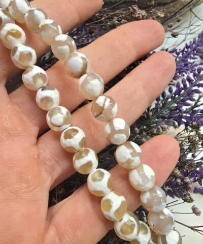 8 MM Renkli Faset Kesim Doğal Tibet Akik Taşları - 501