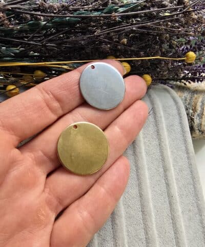 25 MM İsim ve Yazı Yazılabilir Boş Plaka Çelik Madalyon Kolye Ucu