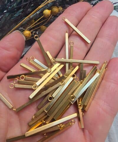 25 MM Dikdörtgen Çubuk Sallantı ve Kolye Ucu - Gold