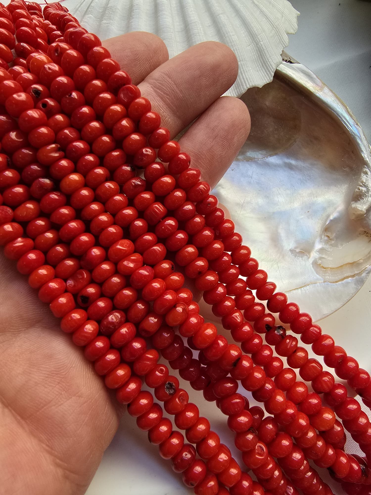 6x3 MM Rondela Mercan Doğal Taşı - Görsel 3