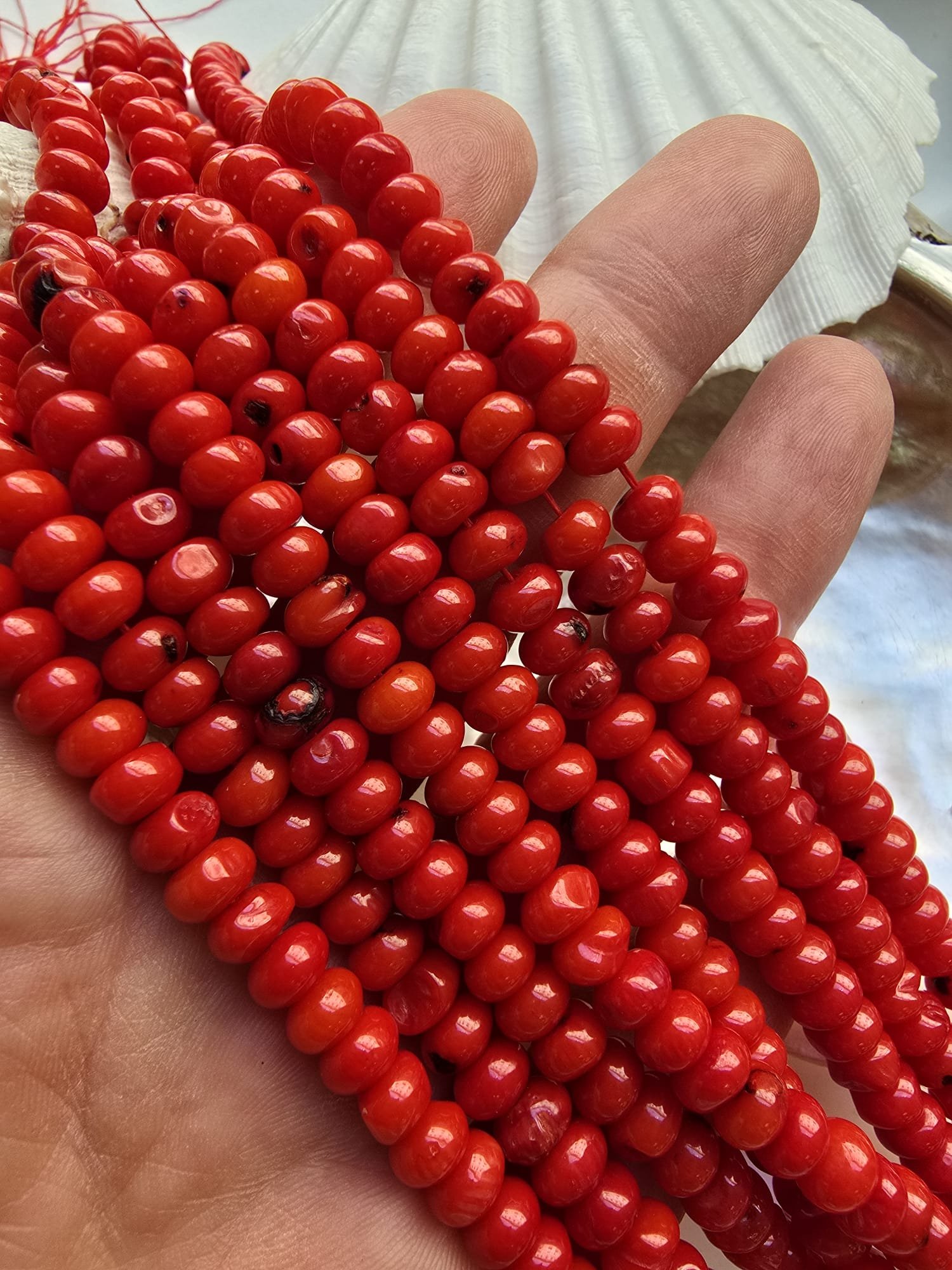 6x3 MM Rondela Mercan Doğal Taşı - Görsel 2