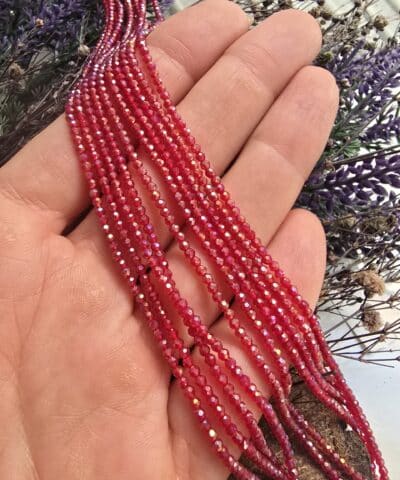2 Mm Seffaf Renkler Oval Cin Kristal Dizileri No1 505