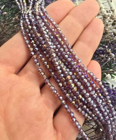 3 Mm Seffaf Renkler Oval Cin Kristal Dizileri No3 515