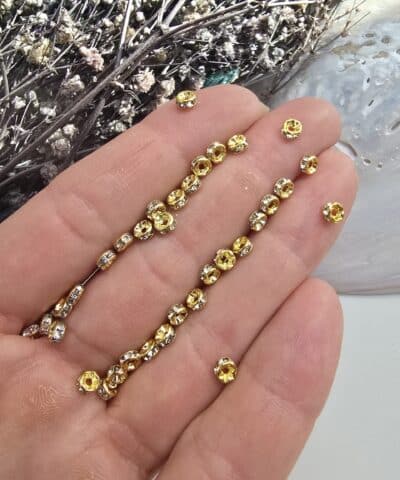 4 Mm Zirkon Tasli Pirinc Rondela Gold