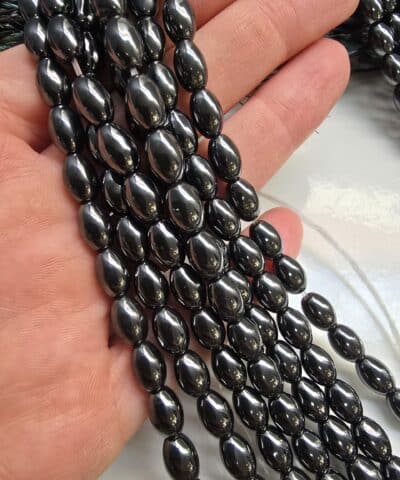 6x9 MM Arpa Hematit Doğal Taş - Füme