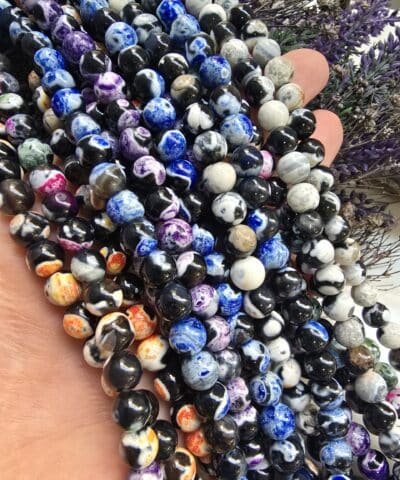 8 MM Küre Gökkuşağı Ateş Akik Çeşitleri