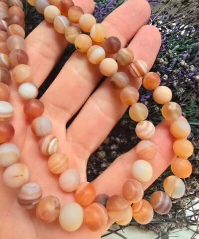8 MM Mat Madagaskar Akik Doğal Taş Boncuk - 506