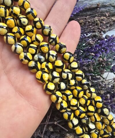 8 MM Renkli Faset Kesim Doğal Tibet Akik Taşları - 509