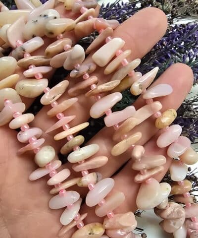 10-14 MM Amorf Damla Pembe Opal Taşı