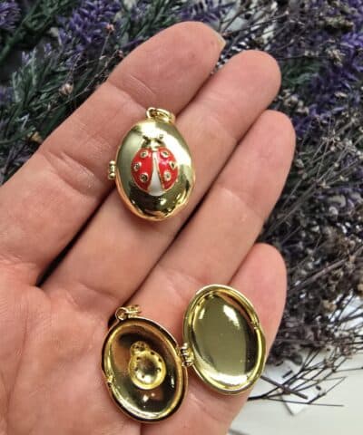 Uğur Böceği Kabartmalı Aç Kapa Madalyon