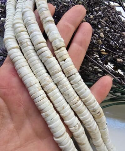 10 MM Beyaz Disk Turkuaz Taşı