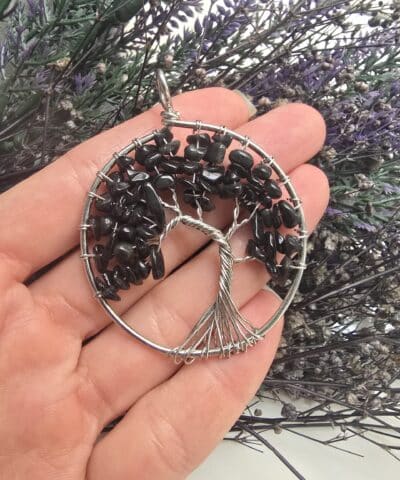 5 CM Ağaç Obsidyen Taşı Kolye Ucu