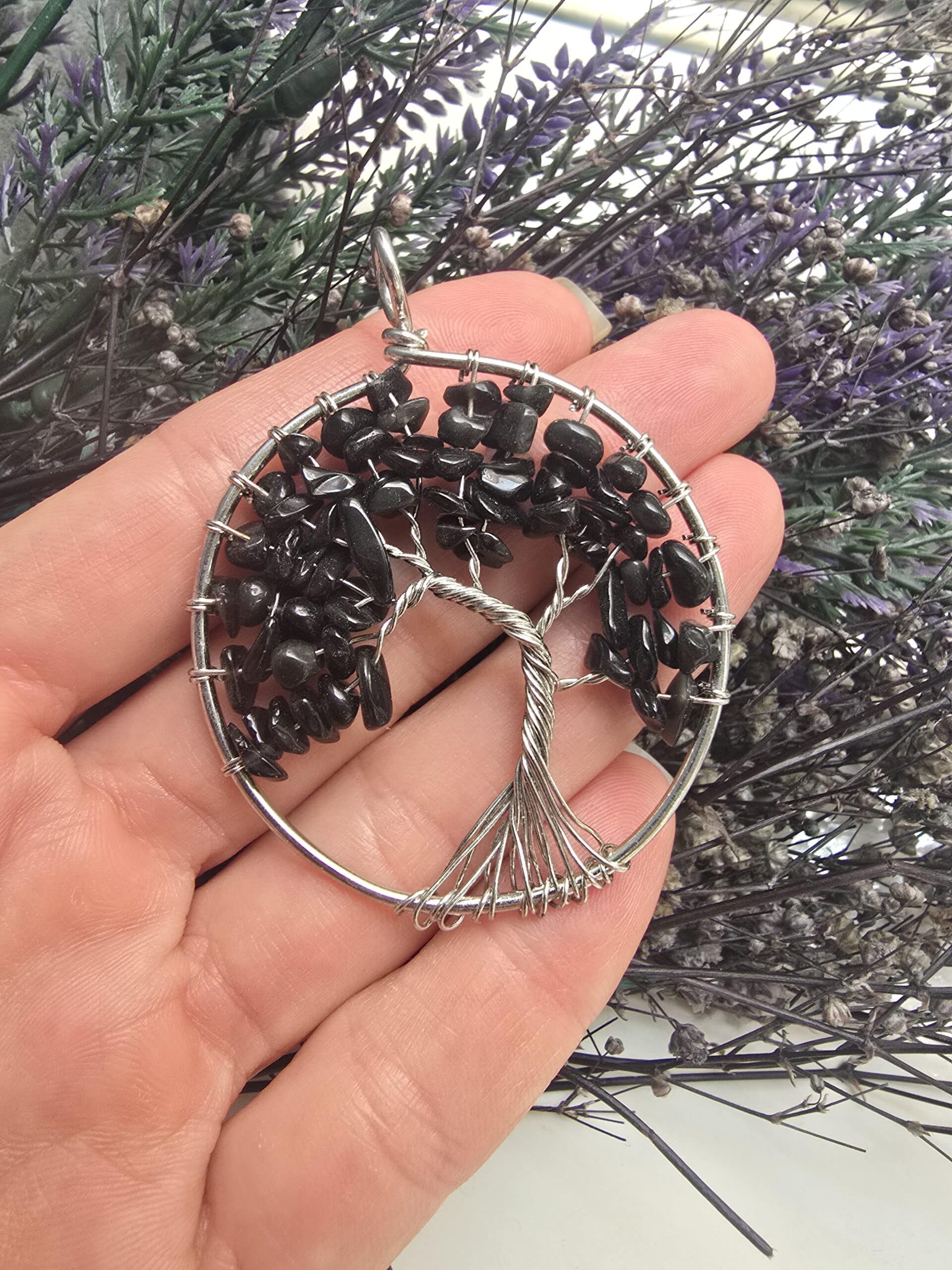 5 CM Ağaç Obsidyen Taşı Kolye Ucu