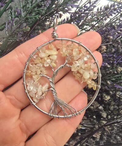 5 CM Ağaç Sitrin Taşı Kolye Ucu