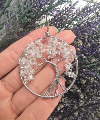 5 CM Ağaç Kristal Kuvars Taşı Kolye Ucu