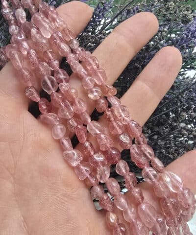 5-6  MM Amorf Doğal Gül Kuvars Taşı