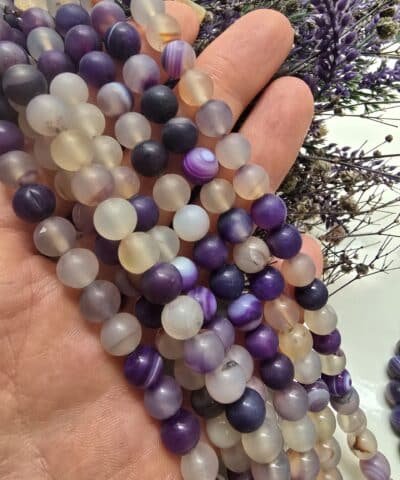 8 MM Mat Lavander Madagaskar Akik Taşı