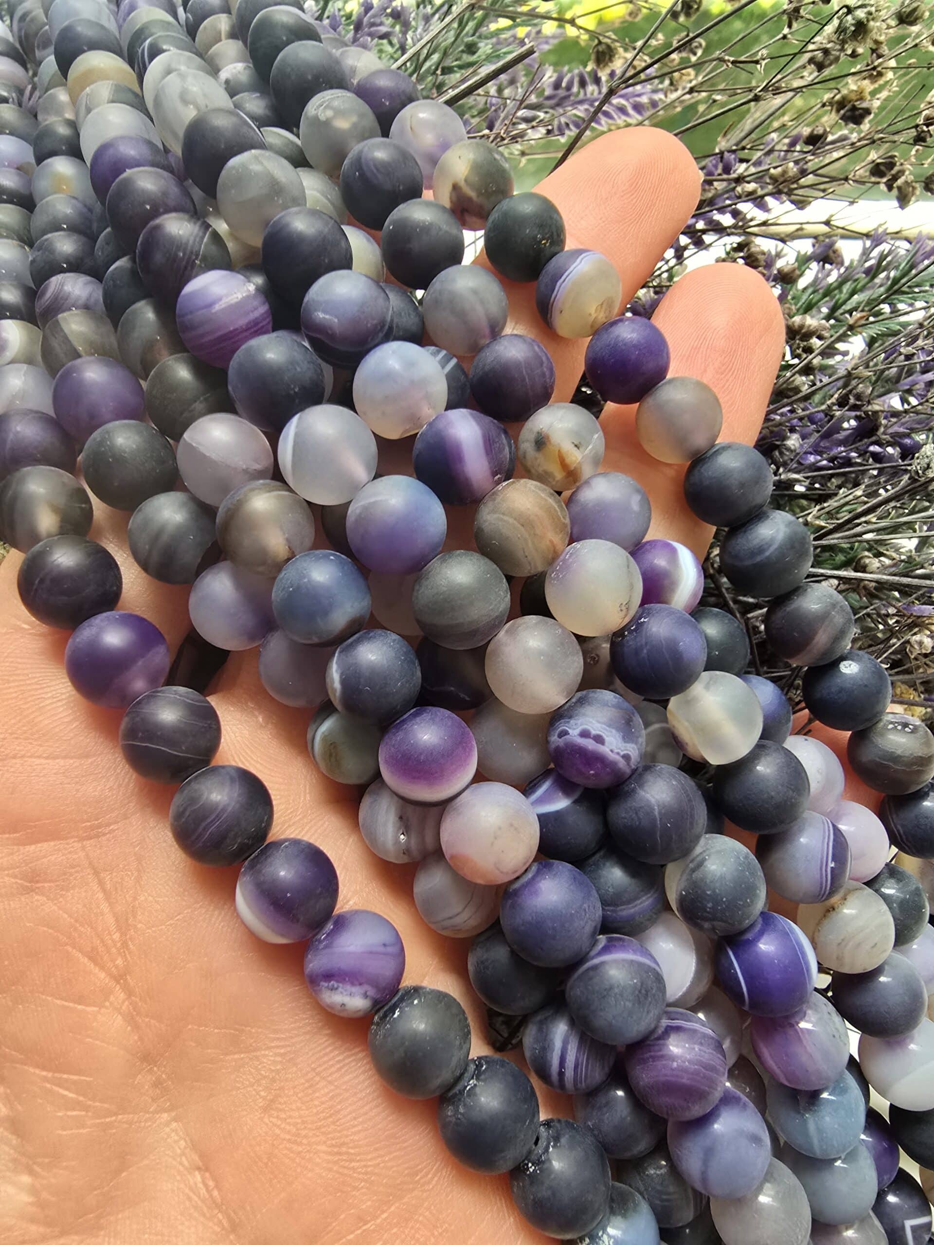 AA 8 MM Mat Lavander Madagaskar Akik Taşı