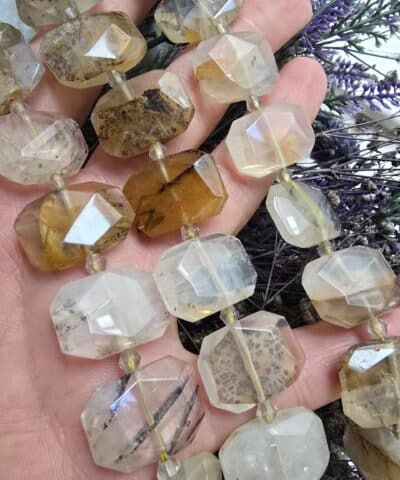 14x20 MM Faset Dikdörtgen Rutil Kuvars Taşı