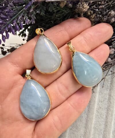 5A Premium Damla Akuamarin Kolye Ucu