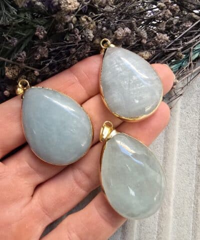 5A Premium Damla Akuamarin Kolye Ucu XXL