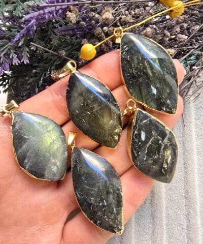 5A Premium Mekik Labradorit Taşı Kolye Ucu XXL