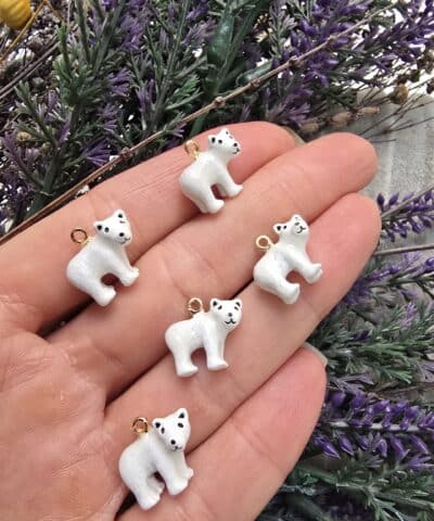 Kutup Ayısı Mineli 3 Boyutlu Charm