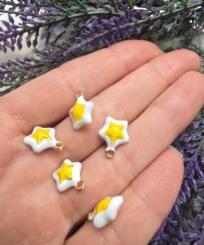 Renkli Yıldız Mineli 3 Boyutlu Charm - 501