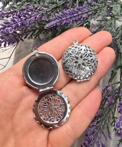 Açılır Yuvarlak Kolye Ucu 2.5 CM - Gümüş
