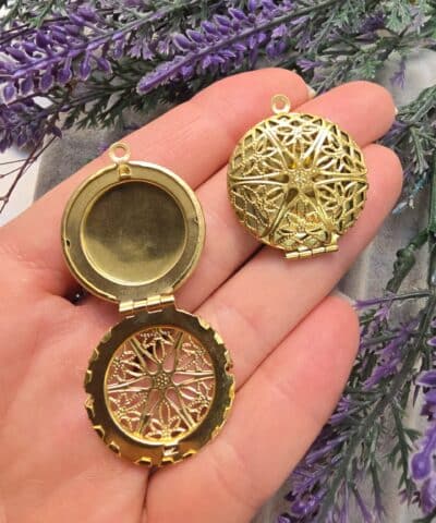 Açılır Yuvarlak Kolye Ucu 2.5 CM - Gold