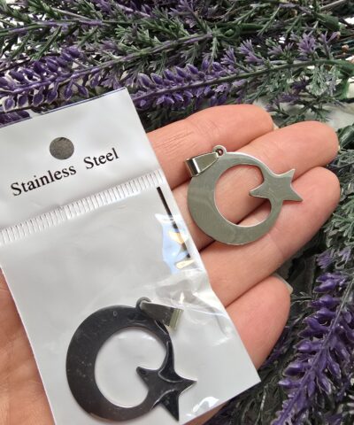 Ay Yıldız Çelik Charm