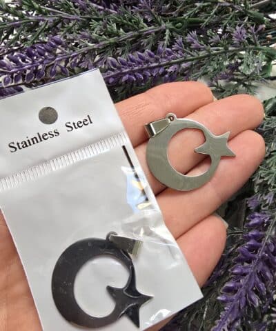 Ay Yıldız Çelik Charm