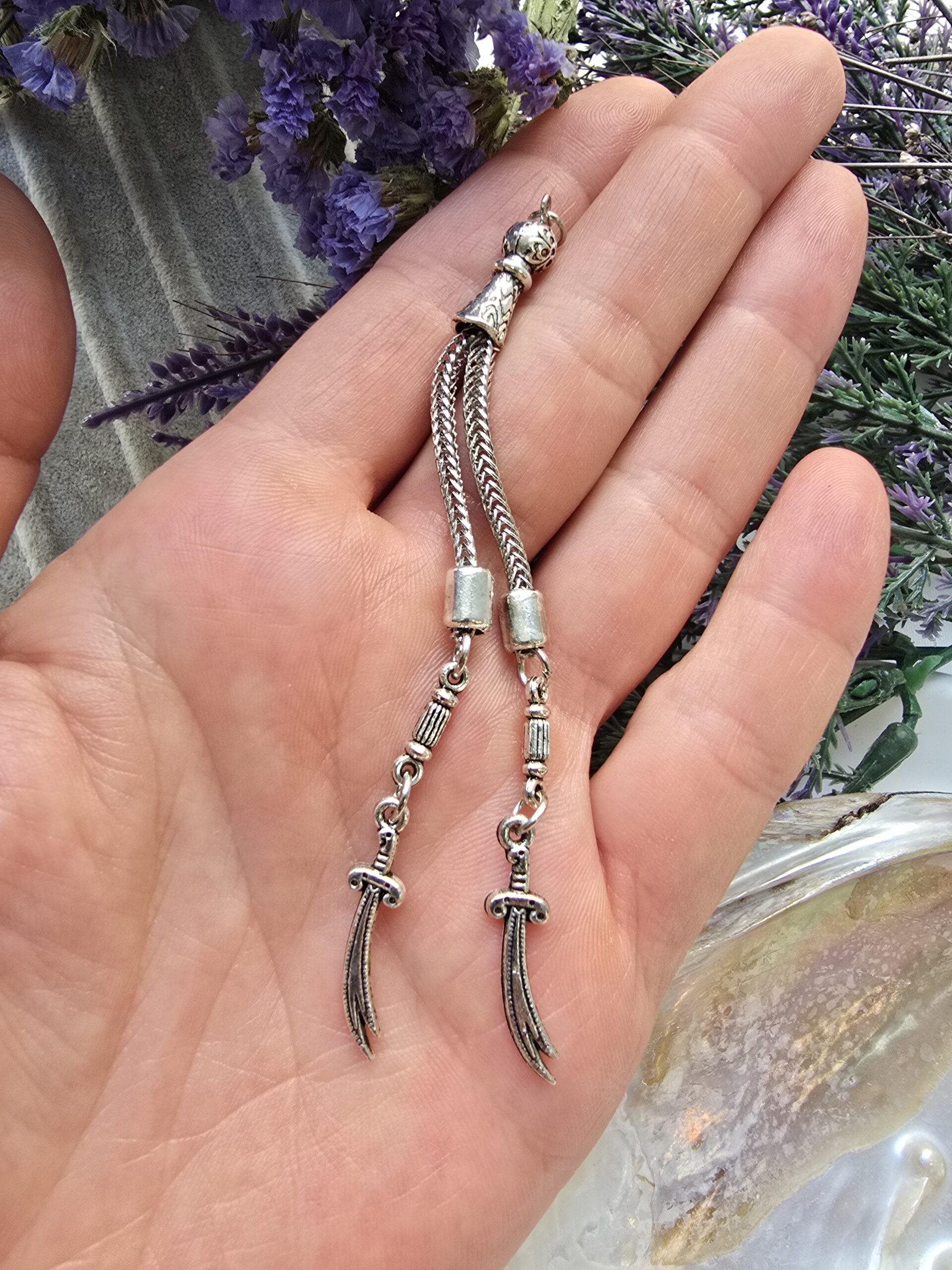 İkili Kılıç Sallantılı Metal Tesbih İmamesi
